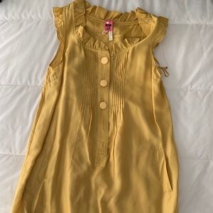 Yellow silky dress